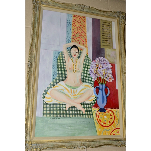 597 - JOHN ANDERSON (BRITISH CONTEMPORARY) 'THE HINDU POSE', an oil on canvas painting in the style of Hen... 