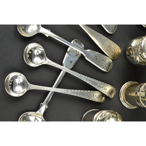 100 - A PAIR OF GEORGE III SILVER BRIGHT CUT HESTER BATEMAN SUGAR TONGS, engraved initials, monarch's head... 