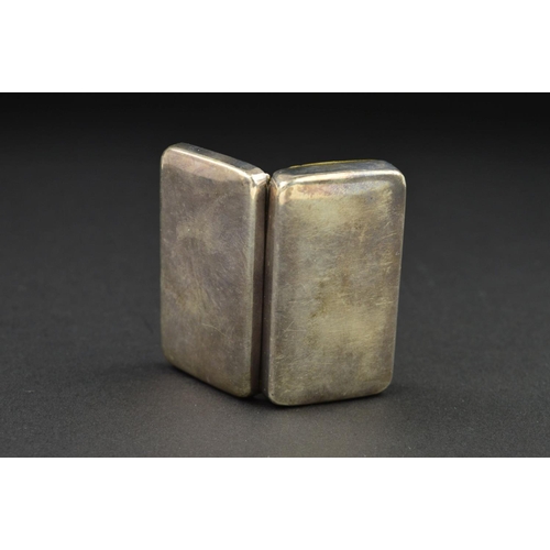 114 - A GEORGE III SILVER RECTANGULAR SNUFF BOX, plain case, gilt interior, makers Richard Lockwood & John... 