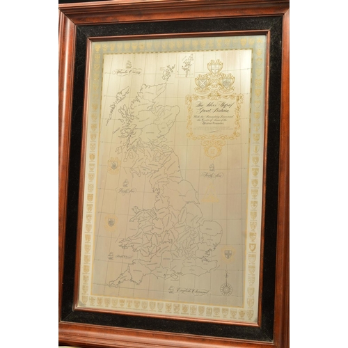 158 - AN ELIZABETH II LIMITED EDITION FRAMED 'THE SILVER MAP OF GREAT BRITAIN', in a limited edition of 30... 