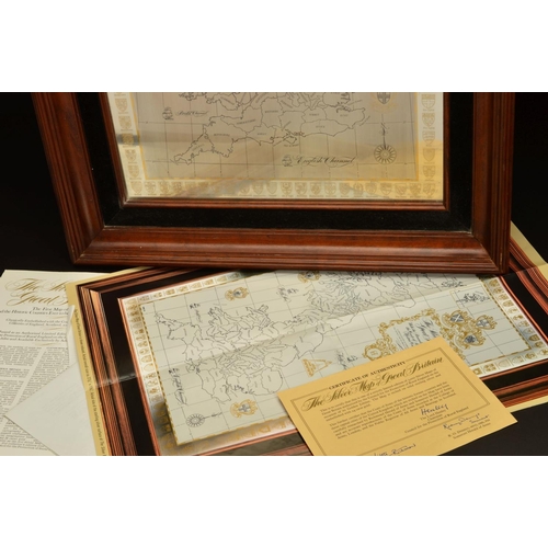 158 - AN ELIZABETH II LIMITED EDITION FRAMED 'THE SILVER MAP OF GREAT BRITAIN', in a limited edition of 30... 