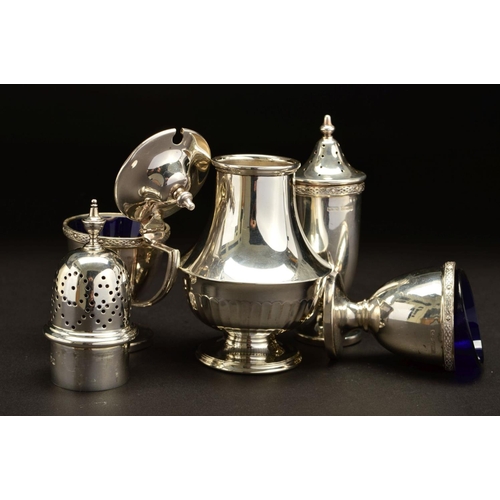 188 - A GEORGE V SILVER SUGAR CASTER, of baluster form, knopped finial on pull off cover, fluted lower bas... 