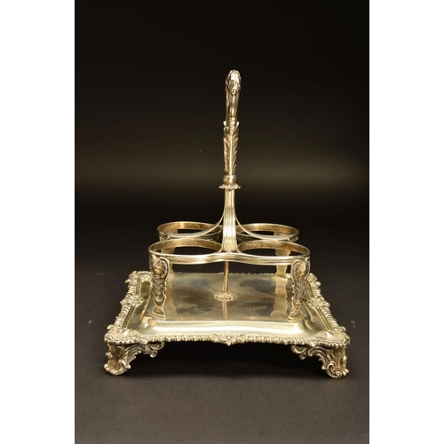 226 - A WILLIAM IV SILVER FOUR DIVISION CRUET STAND BY WILLIAM BATEMAN (II) FOR RUNDELL, BRIDGE & CO, hear... 