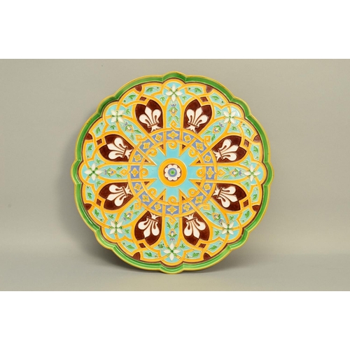 280 - A VICTORIAN MINTON MAJOLICA LAZY SUSAN, of gothic design, attributed to A.W.N. Pugin, shape No.799, ... 