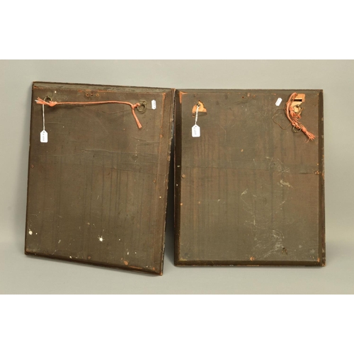 286 - A PAIR OF LATE 19TH CENTURY RECTANGULAR ENAMELLED PORCELAIN PLAQUES, each painted with cattle wateri... 