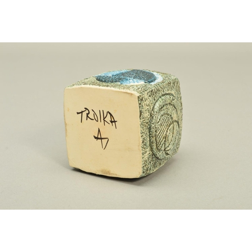 298 - A TROIKA POTTERY MARMALADE POT, decorated with Sgraffito decoration in blue and green glazes, signed... 