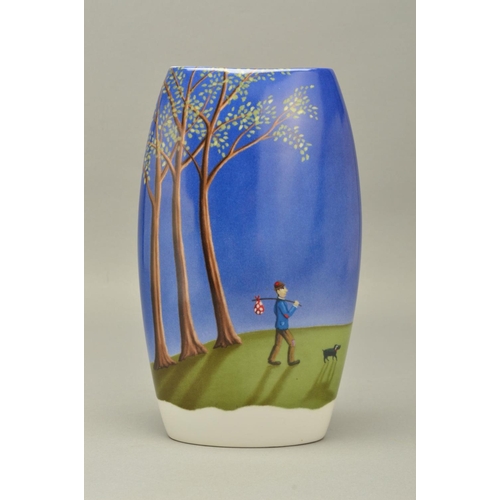 300 - PAUL HORTON FOR ROYAL WORCESTER, 'Half A World Away', a compressed ovoid ceramic vase, transfer prin... 