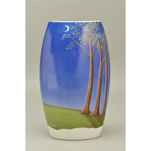 300 - PAUL HORTON FOR ROYAL WORCESTER, 'Half A World Away', a compressed ovoid ceramic vase, transfer prin... 