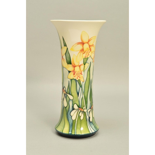 301 - MOORCROFT, a limited edition Daffodils and Daisy vase, 46/150, designed by Nicola Slaney, signed and... 