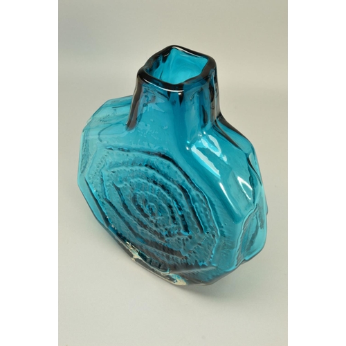 303 - A WHITEFRIARS BANJO VASE, designed by Geoffrey Baxter, pattern No.9681 in Kingfisher blue, height ap... 