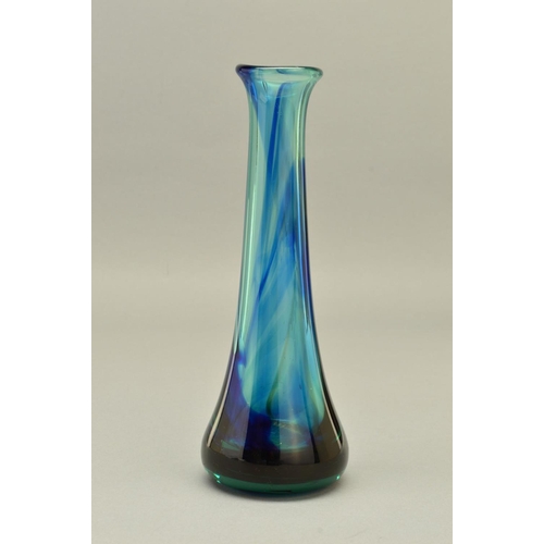 304 - A WHITEFRIARS CIRRUS VASE, designed by Geoffrey Baxter, pattern No.9890 in the sky blue streaked col... 