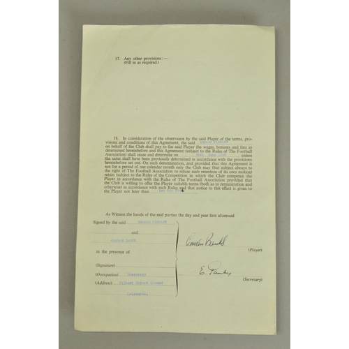 316 - GORDON BANKS (1937-2019), A December 1964 contract for Gordon Banks at Leicester City where he agree... 