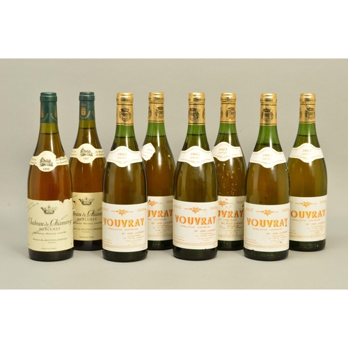 483 - EIGHT BOTTLES OF FRENCH WHITE WINE, comprising six bottles of Henri Laisement Vouvray 1982 and two b... 