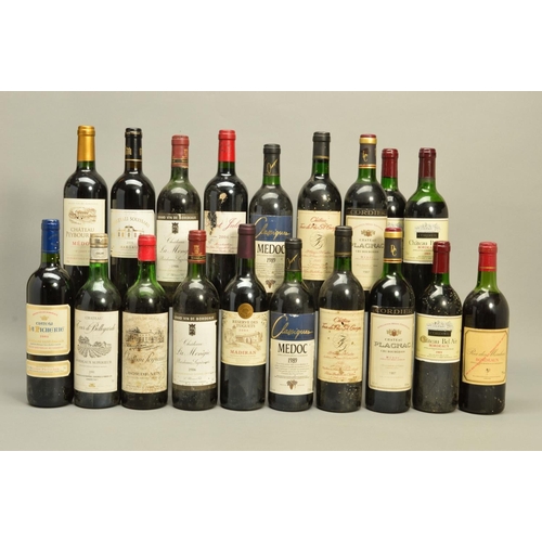 485 - NINETEEN BOTTLES OF BORDEAUX/SOUTH-WEST RED WINE, including three bottles of Chateau Bel Air 1989 Bo... 