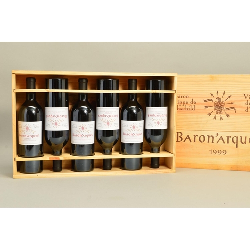 489 - A CASE OF SIX BOTTLES OF BARON PHILIPPE DE ROTHSCHILD, 'BARON ARQUES' VIGNERONS DU SIEUR D'ARQUES 19... 