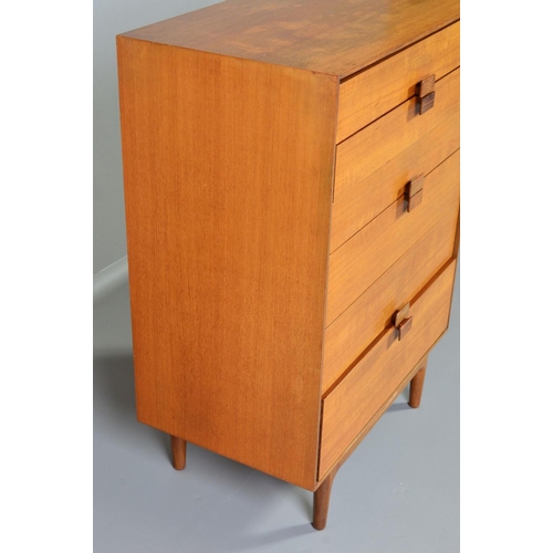 591 - IB KOFOD LARSEN, FOR GPLAN DANISH RANGE, a teak chest of six long graduated drawers with adjoining s... 