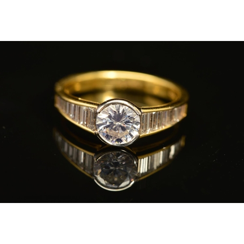 70 - A MODERN PICCHIOTTI 18CT GOLD DIAMOND RING, centring on modern round brilliant cut diamond, calculat... 