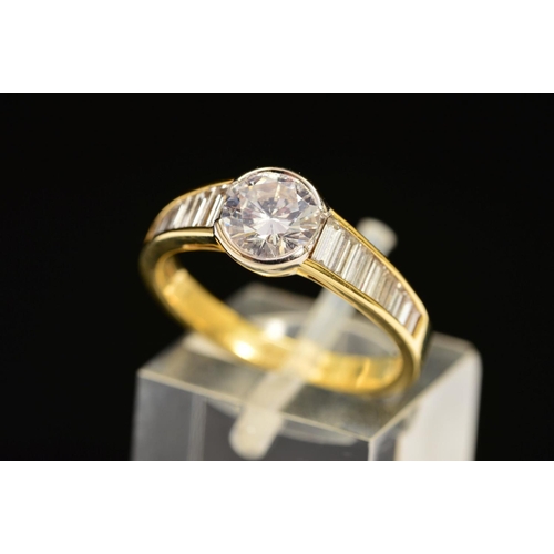 70 - A MODERN PICCHIOTTI 18CT GOLD DIAMOND RING, centring on modern round brilliant cut diamond, calculat... 