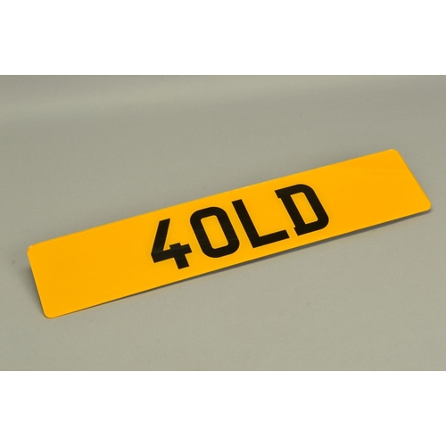 83 - PRIVATE REGISTRATION CAR NUMBER PLATE, 4OLD, with retention document