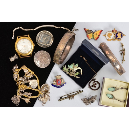 81 - A SELECTION OF SILVER AND WHITE METAL JEWELLERY AND OTHER JEWELLERY to include a selection of charms... 