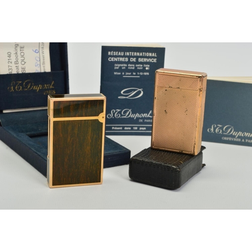 106 - TWO S.T. DUPONT LIGHTERS, the first a Laque De Chine lighter, base stamped S.T. Dupont Paris Made in... 