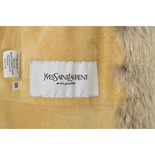 113 - YVES SAINT LAURENT RIVE GAUCHE FOX FUR FULL LENGTH COAT, with lapel collar, five hook and eye fasten... 