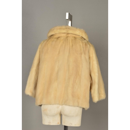 118 - A PALAMINO MINK JACKET, with lapel collar, two hook and eye fastenings, cropped sleeves, believed to... 