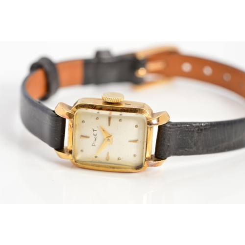 72 - A LADIES RECTANGULAR PIAGET COCKTAIL WRISTWATCH, 17 jewel movement, 18ct case, movement and dial sig... 