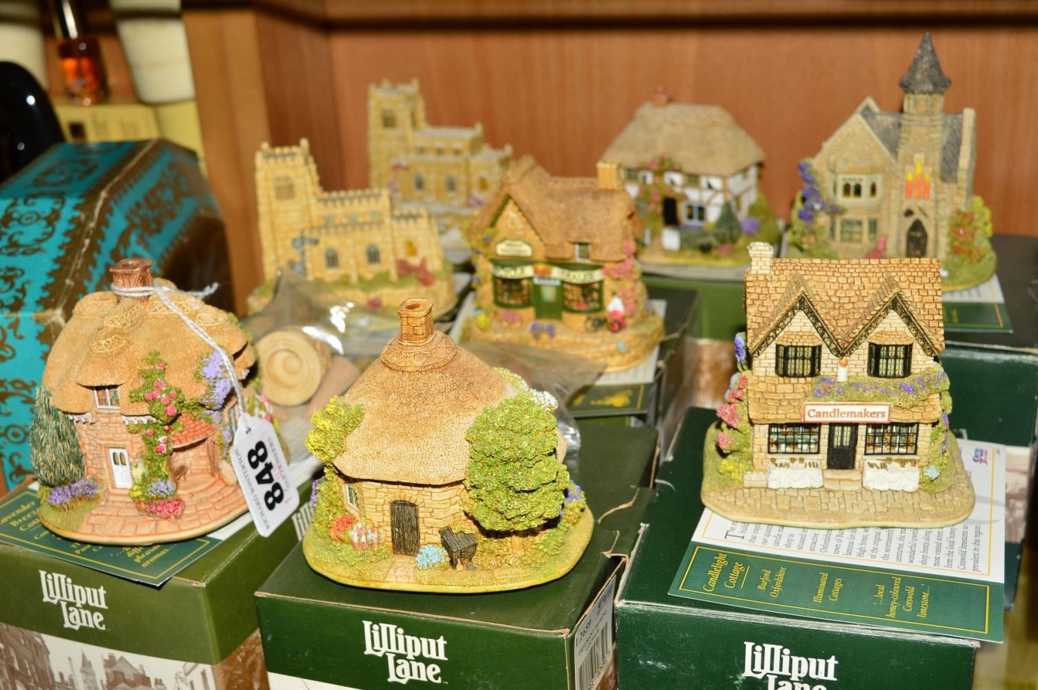 EIGHT BOXED LILLIPUT LANE SCULPTURES to include two from Pastille