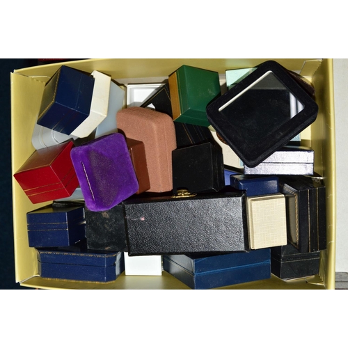 270 - A SELECTION OF EMPTY JEWELLERY BOXES, to include ring and pendant boxes, etc