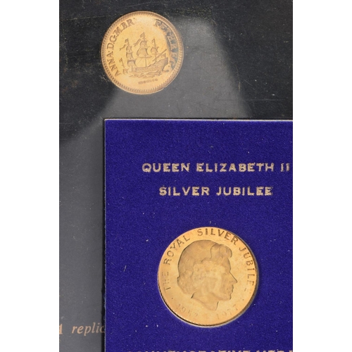 305 - TWO 9K GOLD COINS, approximately 4.3 grams, one by Johnson Mathey A Touch piece, other Elizabeth Jub... 