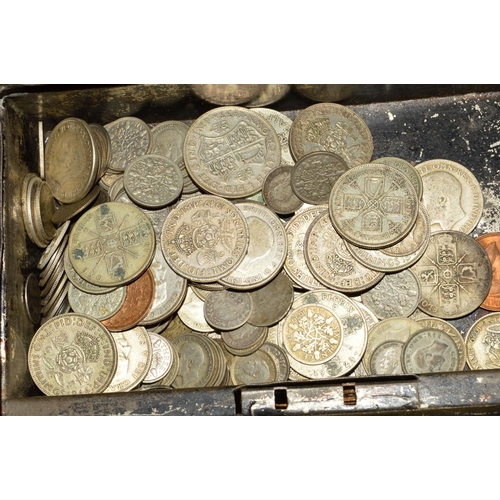 330 - TWO CASHBOXES AND A BAG OF MAINLY UK COINAGE, to include 770 grams of mixed silver .925, .500 coins