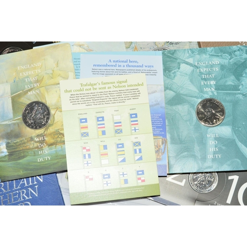 331 - A BOX OF UK COINAGE, to include three Captain James Cook First Day silver coin covers, five Morgan D... 