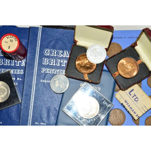 352 - A LARGE QUANTITY OF MAINLY UK COINAGE, to include Whitman folders containing silver coins of shillin... 