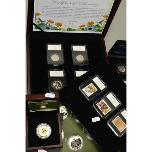 363 - A QUANTITY OF SILVER PROOF BOXED ROYAL MINT AND OTHER SILVER COINS, to include I.O.M. silver proof 5... 