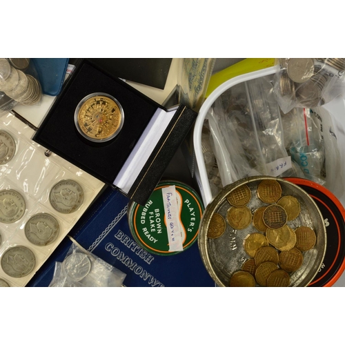 365 - A COLLECTION OF 20TH CENTURY UK COINAGE, to include an album of Halfcrowns to penny coins with amoun... 