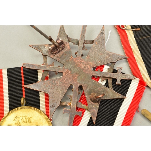 374 - A NUMBER OF GERMAN WWII 3RD REICH MEDALS, as follows, War Merit medal, very small ring has been re-a... 