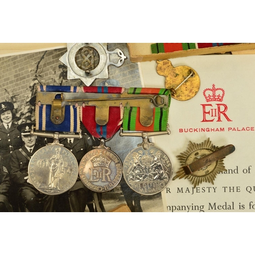 382 - AN ORIGINAL BOXED GROUP OF THREE MEDALS, awarded to Detective Inspector Horace Dean, Staffordshire C... 