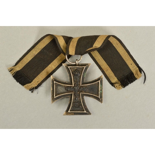 384 - A WWI IMPERIAL GERMAN ARMY IRON CROSS, this example having the makers mark 'K?' on the suspender rin... 