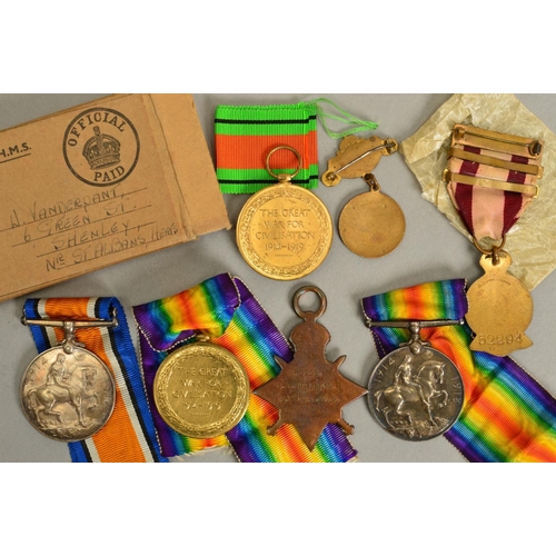 386 - A BRITISH WAR & VICTORY MEDAL, pair of medals correctly named to 2nd Leiut A.M. Chiosso, together wi... 