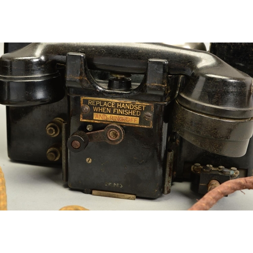 407 - A PAIR OF MATCHING 1941 PATTERN WWII ERA 'F' MKII MILITARY TELEPHONES, information from vendor state... 