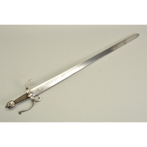 408 - A STEEL CONSTRUCTED SWORD, in the style of being a Viking sword, the blade is 82cm long and has a 'H... 