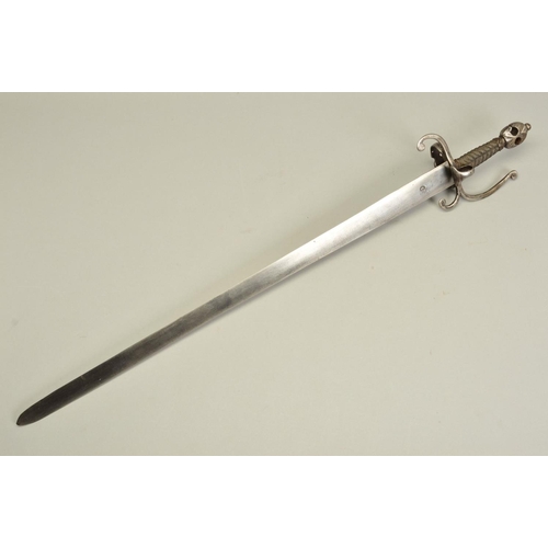 408 - A STEEL CONSTRUCTED SWORD, in the style of being a Viking sword, the blade is 82cm long and has a 'H... 