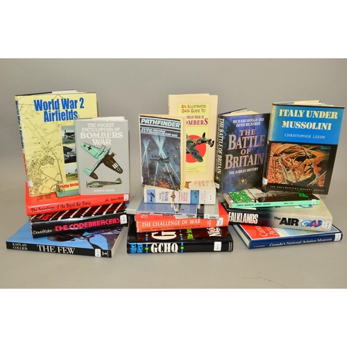 420 - A BOX CONTAINING SIXTEEN BOOKS, all of Military interest, mainly RAF, but later Falklands War, Codeb... 