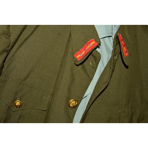 435 - SIX ITEMS OF WWII ERA AND LATER UNIFORM ITEMS, to include Royal Marines Band Dress jacket and trouse... 