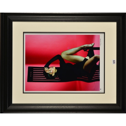 572 - JOHN SWANNELL (BRITISH 1949) 'VICTORIA BECKHAM, 2001', a limited edition portrait print 2/50, signed... 