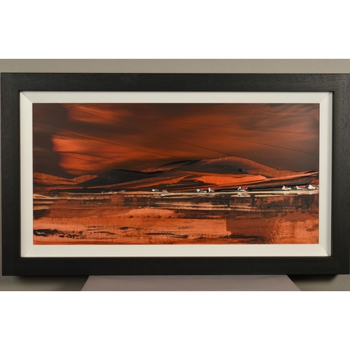 578 - DUNCAN MACGREGOR DMAC (BRITISH 1961) 'COPPER SUNSET' a copper Hued Landscape, signed DMAC lower left... 