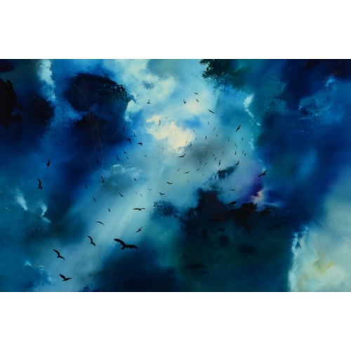 585 - JULIE ANN SCOTT (BRITISH CONTEMPORARY) 'REACHING TOWARDS YOU' an atmospheric study of clouds with a ... 