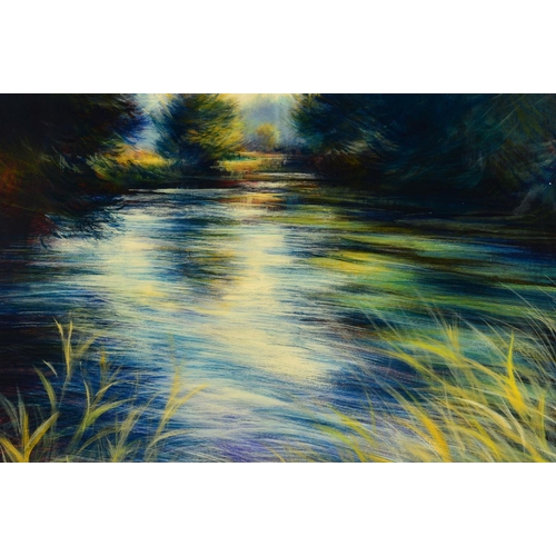 589 - NICK ANDREW (BRITISH CONTEMPORARY) 'JAVELLA' an impressionist riverscape, signed bottom right, signe... 