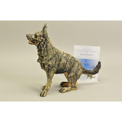 595 - APRIL SHEPHERD (BRITISH CONTEMPORARY) 'RARING TO GO', an artist proof cold cast porcelain sculpture ... 